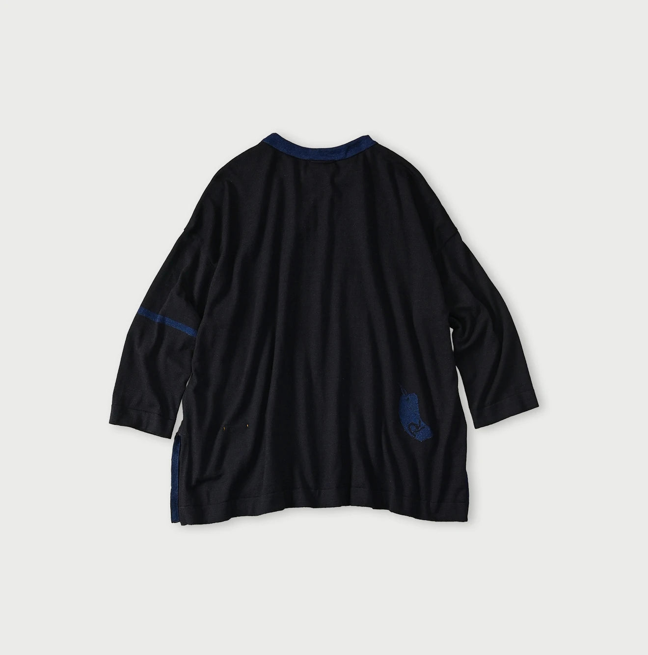 45R Indigo Jacquard Knit-sew 908 Big Slit Hiko - Image 15