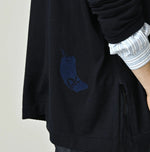 45R Indigo Jacquard Knit-sew 908 Big Slit Hiko