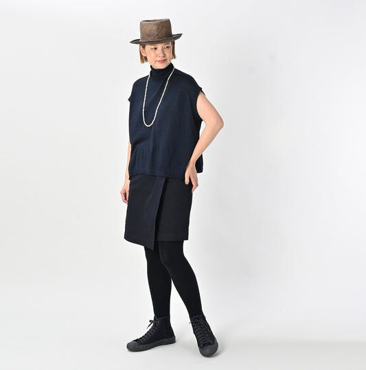 45R Indigo Super Gauze M-turtleneck