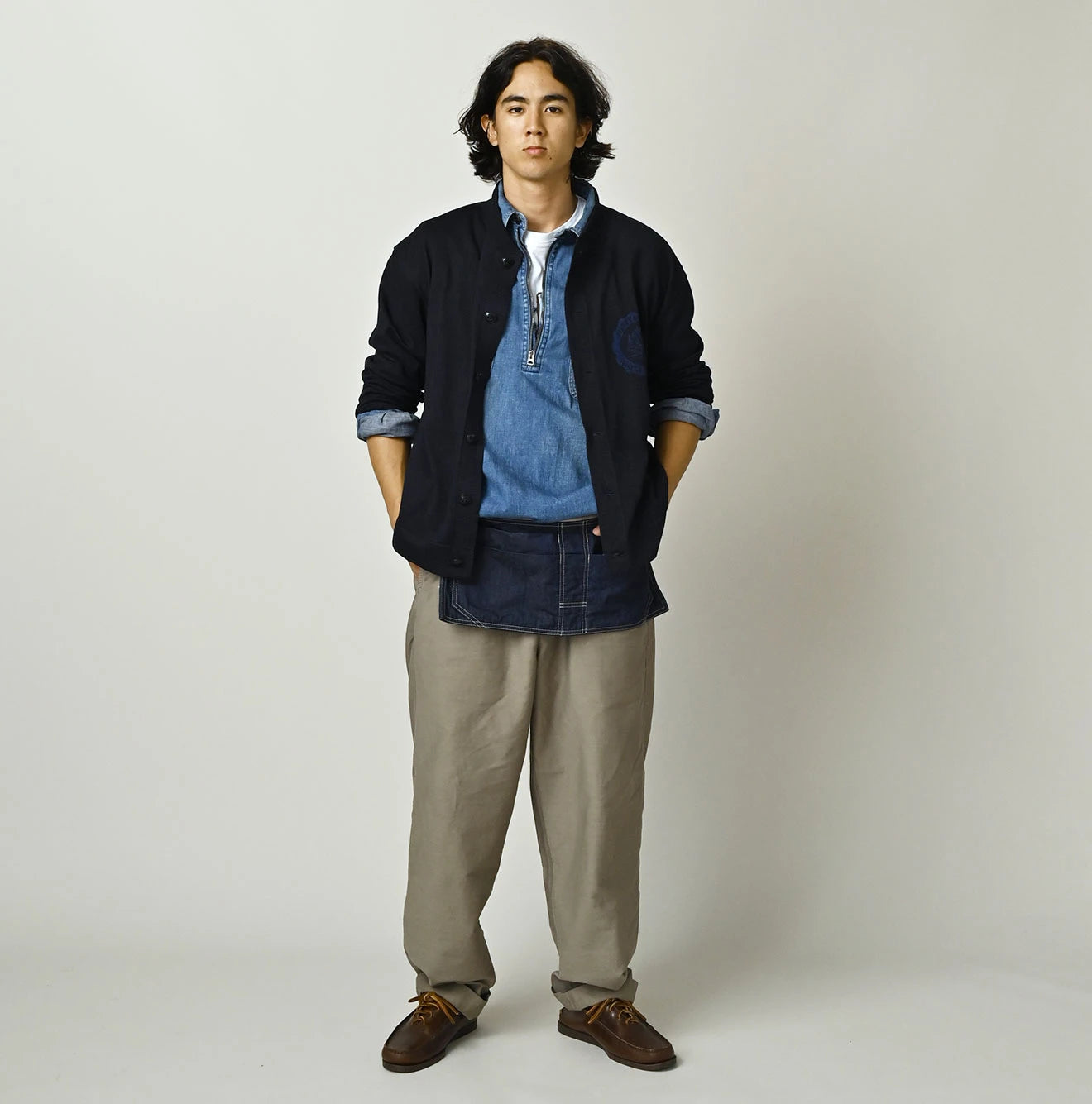 45R Indigo Donkey College Jacquard 908 Stadium Jacket - Image 3