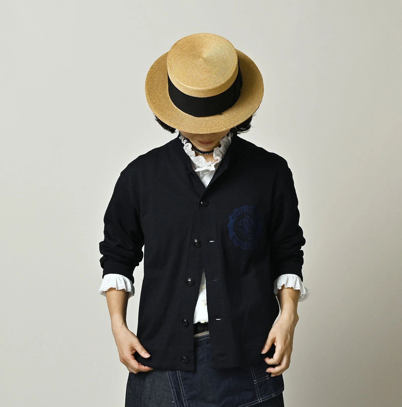45R Indigo Donkey College Jacquard 908 Stadium Jacket - Image 4