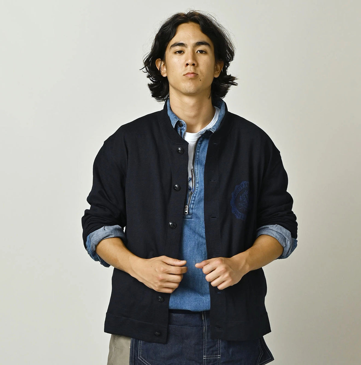 45R Indigo Donkey College Jacquard 908 Stadium Jacket