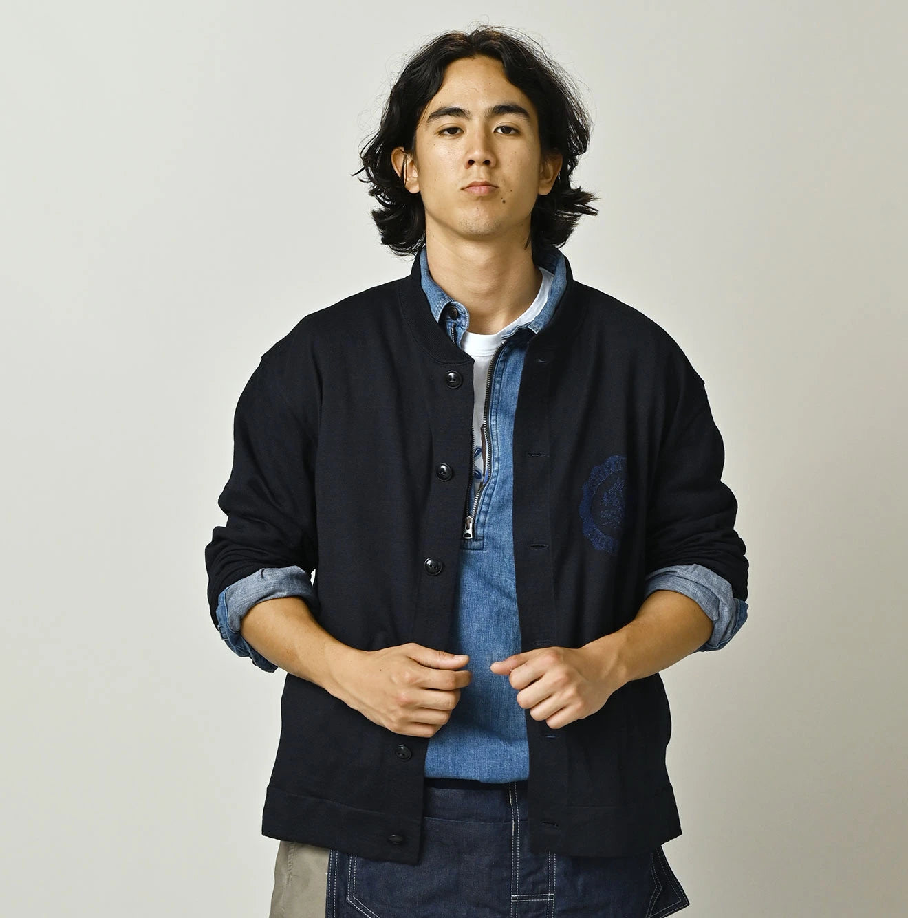 45R Indigo Donkey College Jacquard 908 Stadium Jacket - Image 7