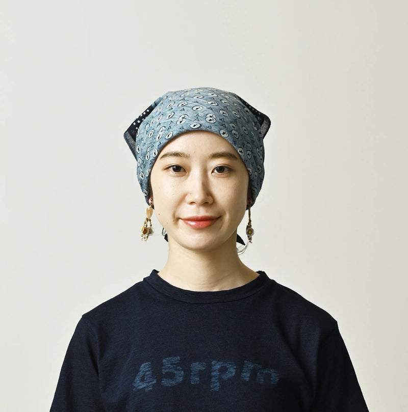 45R Indigo Gauze Donkey Komon Bandana - Image 2