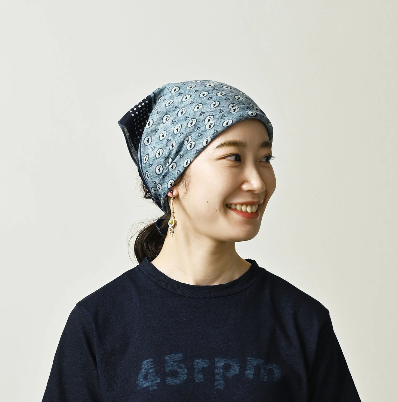45R Indigo Gauze Donkey Komon Bandana - Image 3
