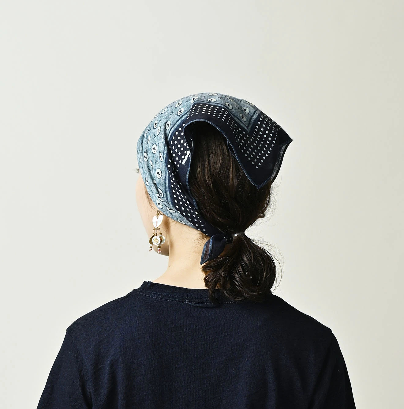 Indigo Gauze Donkey Komon Bandana | 45R Official Online Store
