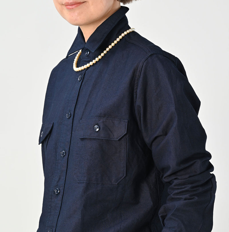 45R Indigo Supima Oxford 908 Military Shirt - Image 12