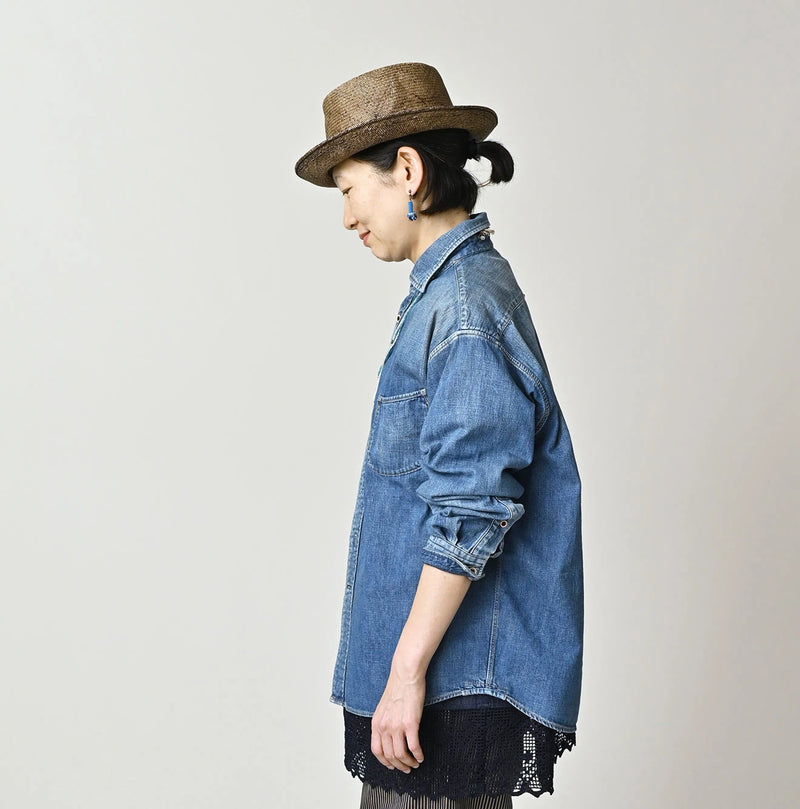 45R Komugi Denim 908 Wide Collar Shirt - Image 9