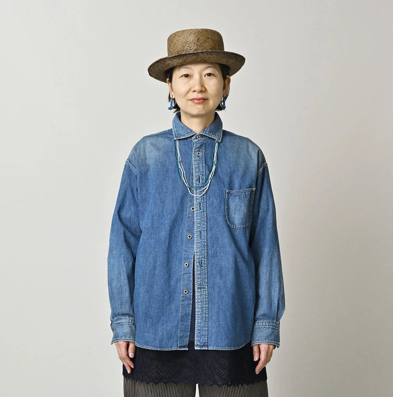 45R Komugi Denim 908 Wide Collar Shirt - Image 11