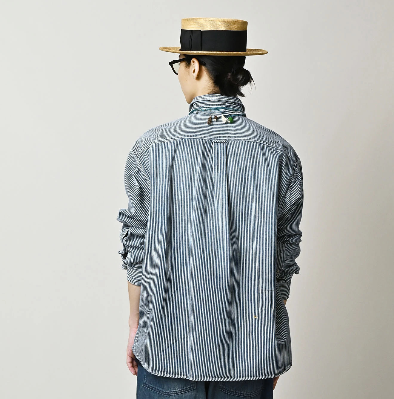 45R Komugi Denim 908 Wide Collar Shirt - Image 7
