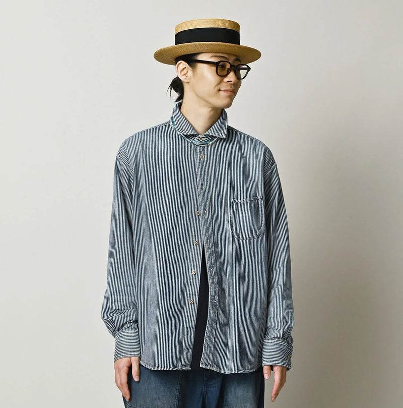 45R Komugi Denim 908 Wide Collar Shirt - Image 5