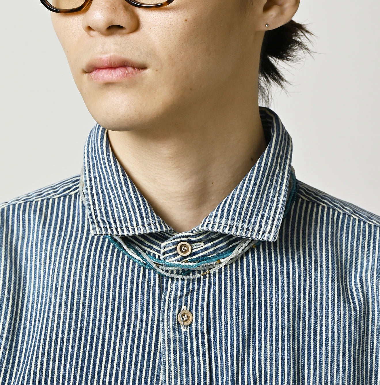 45R Komugi Denim 908 Wide Collar Shirt - Image 13