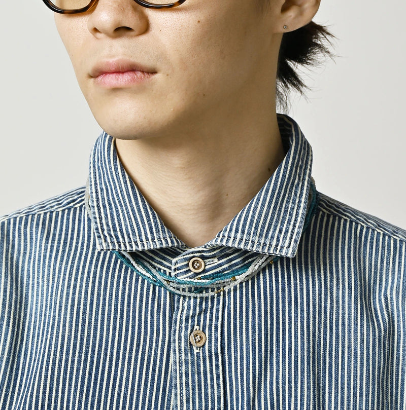 45R Komugi Denim 908 Wide Collar Shirt - Image 13