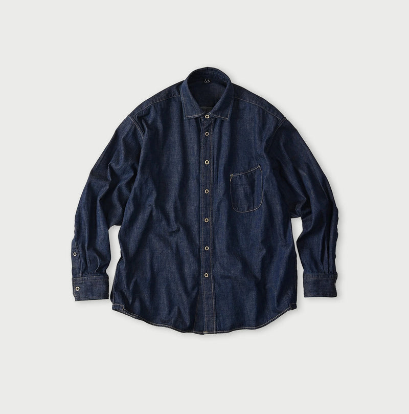 45R Komugi Denim 908 Wide Collar Shirt - Image 1