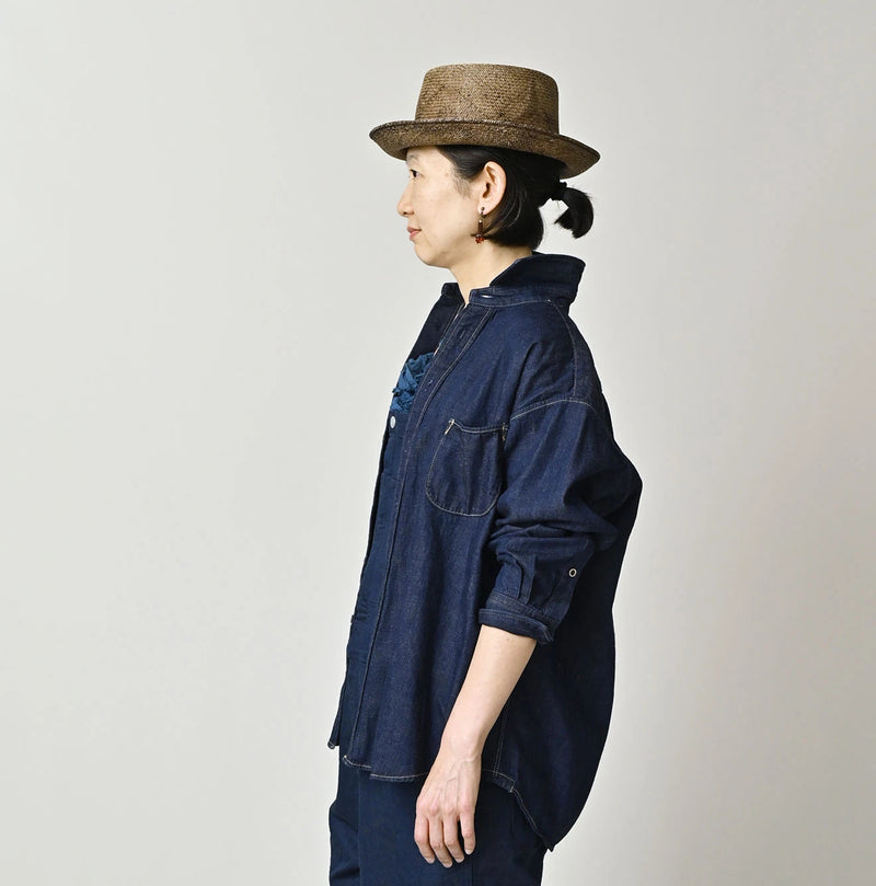 45R Komugi Denim 908 Wide Collar Shirt - Image 5