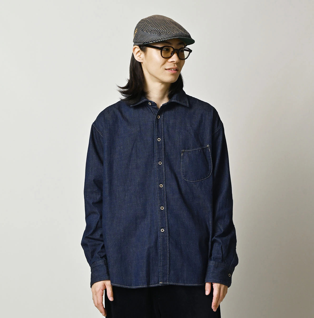 45R Komugi Denim 908 Wide Collar Shirt - Image 11