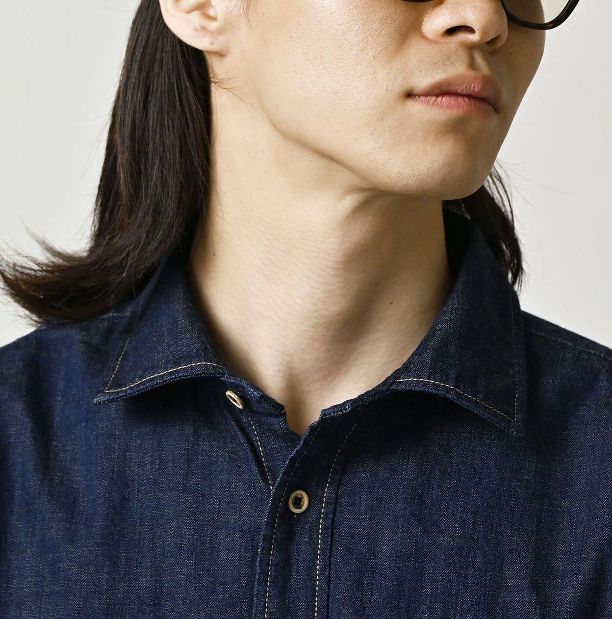 45R Komugi Denim 908 Wide Collar Shirt