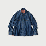 45R Komugi Denim Flare Eastern Blouse