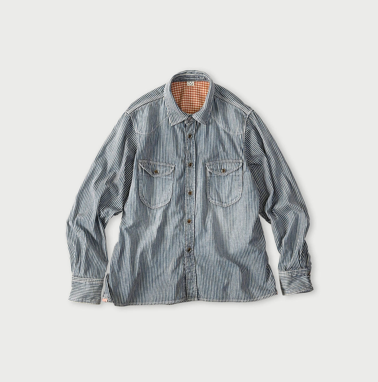 45R Komugi Denim Flare Eastern Blouse - Image 2