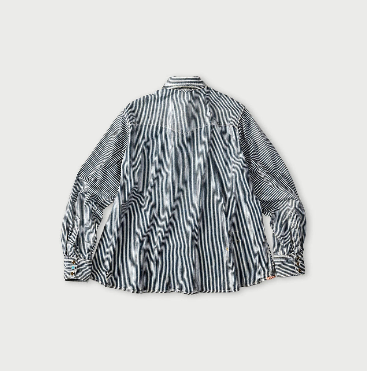 45R Komugi Denim Flare Eastern Blouse