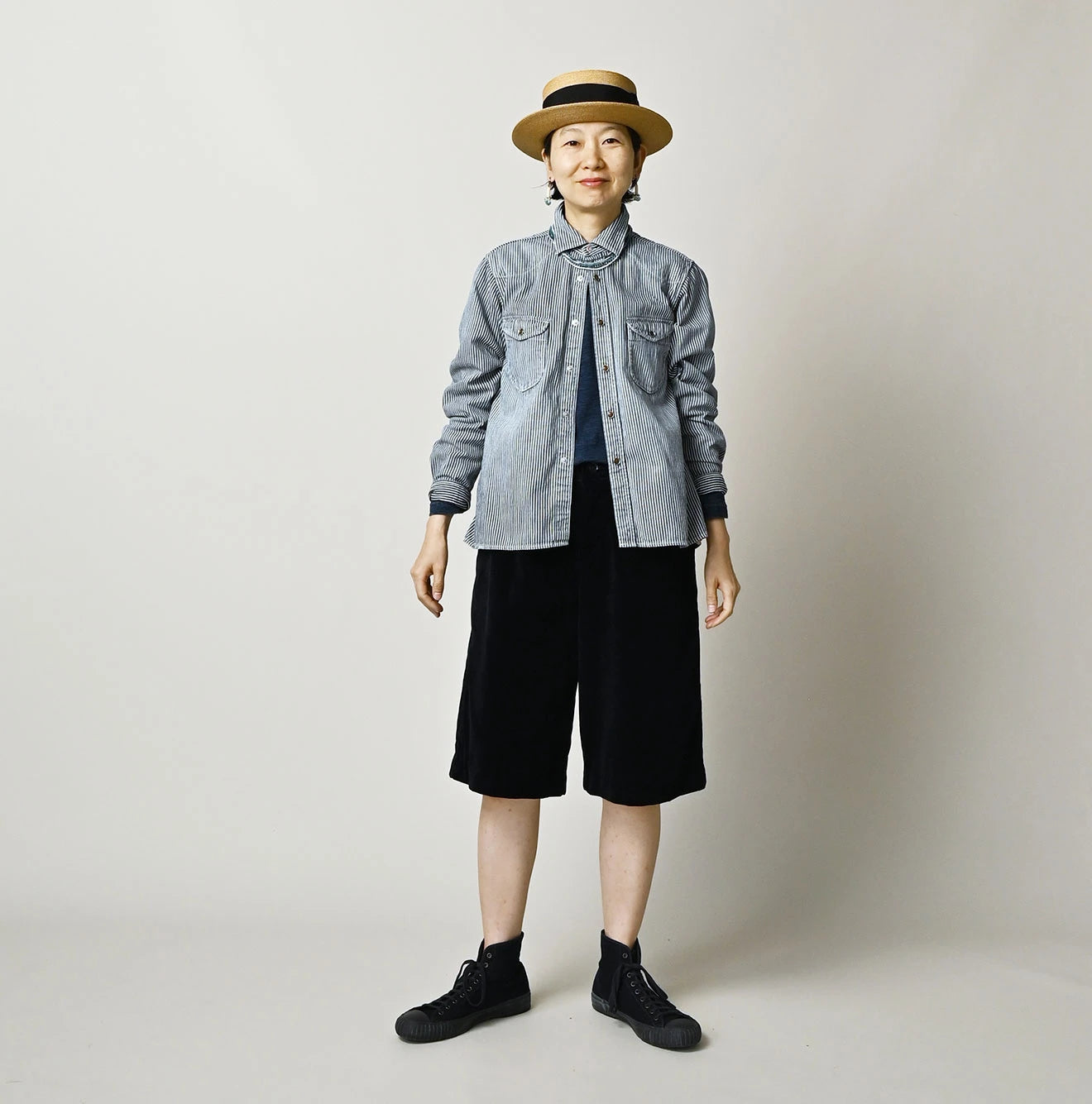 45R Komugi Denim Flare Eastern Blouse - Image 3