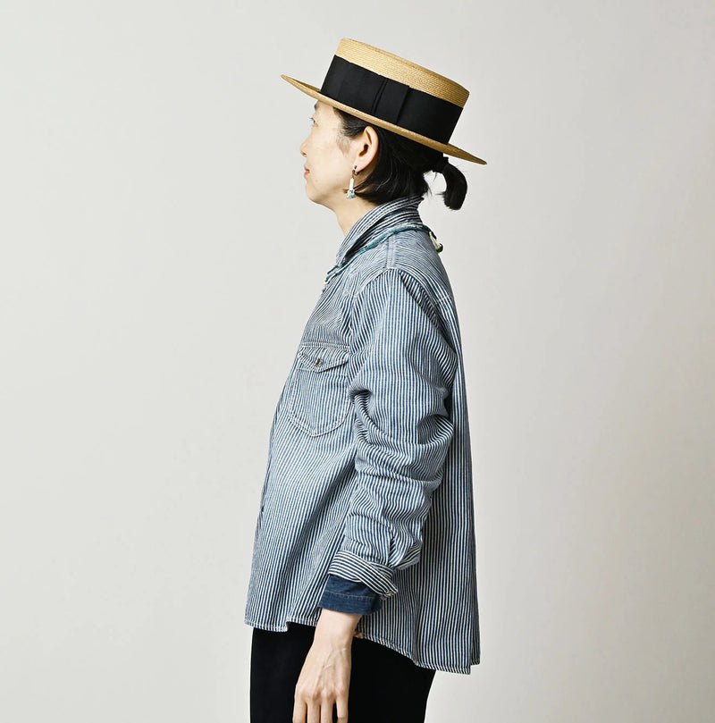 45R Komugi Denim Flare Eastern Blouse - Image 5