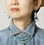 45R Komugi Denim Flare Eastern Blouse