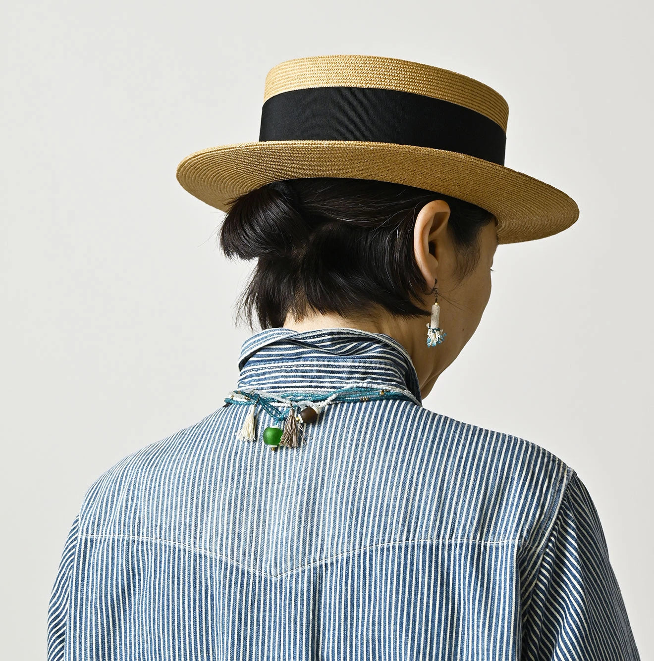 45R Komugi Denim Flare Eastern Blouse - Image 9
