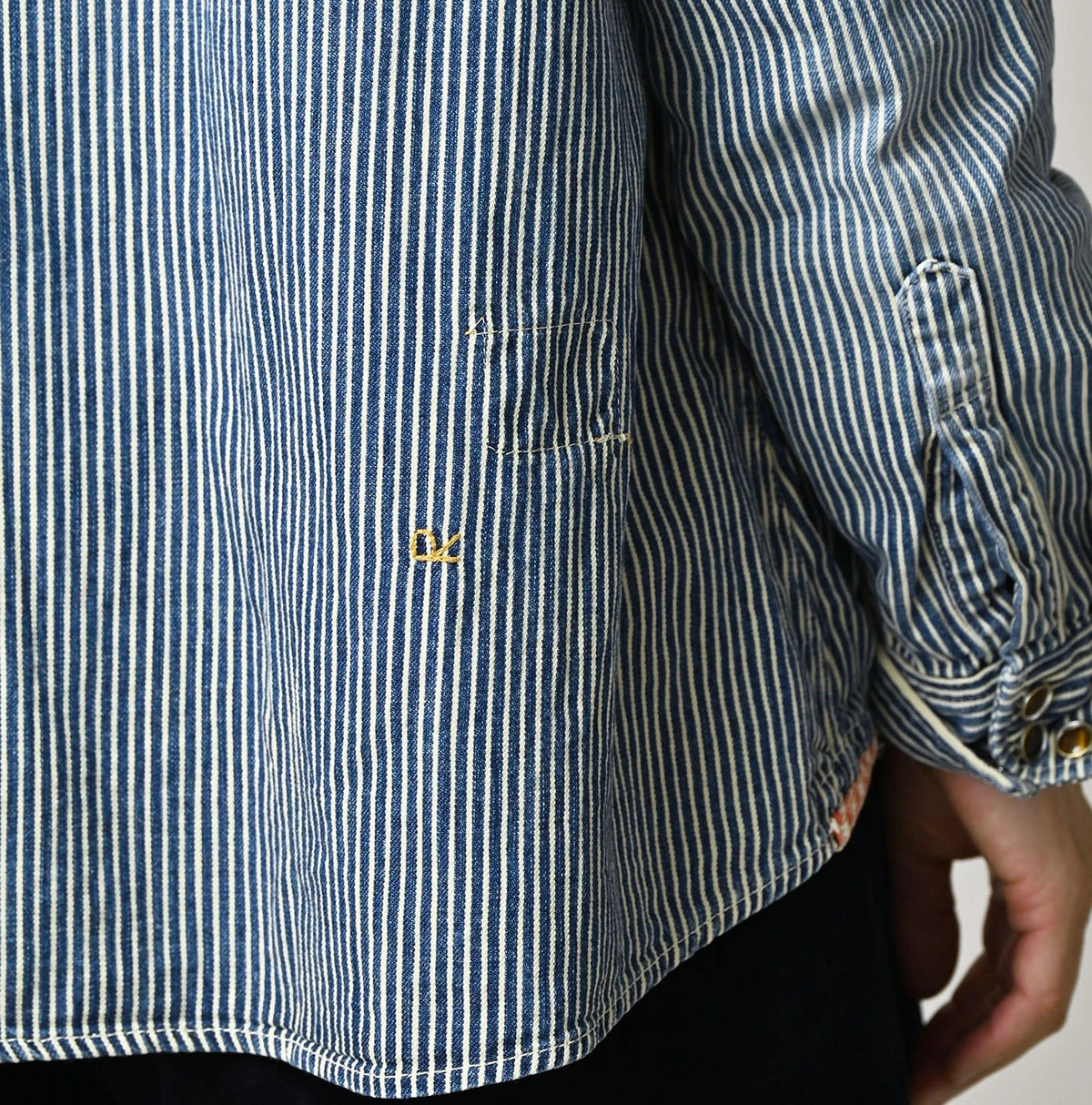 45R Komugi Denim Flare Eastern Blouse