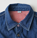 45R Komugi Denim Flare Eastern Blouse