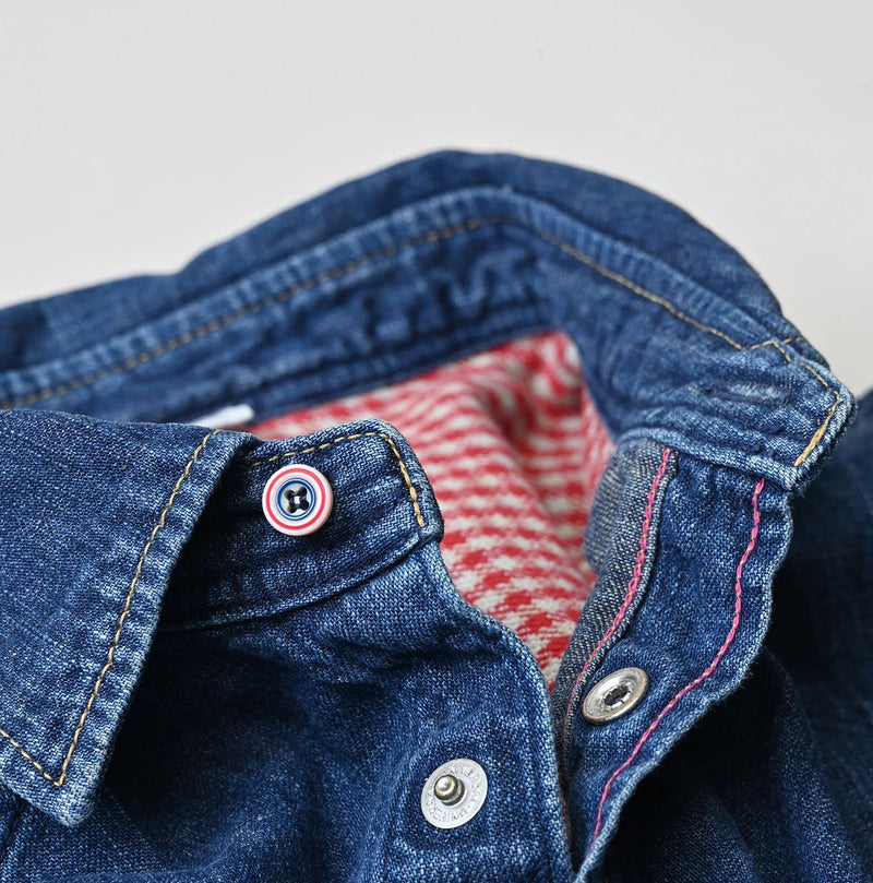45R Komugi Denim Flare Eastern Blouse - Image 13