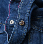 45R Komugi Denim Flare Eastern Blouse