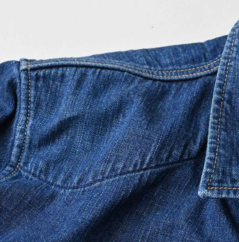 45R Komugi Denim Flare Eastern Blouse - Image 15