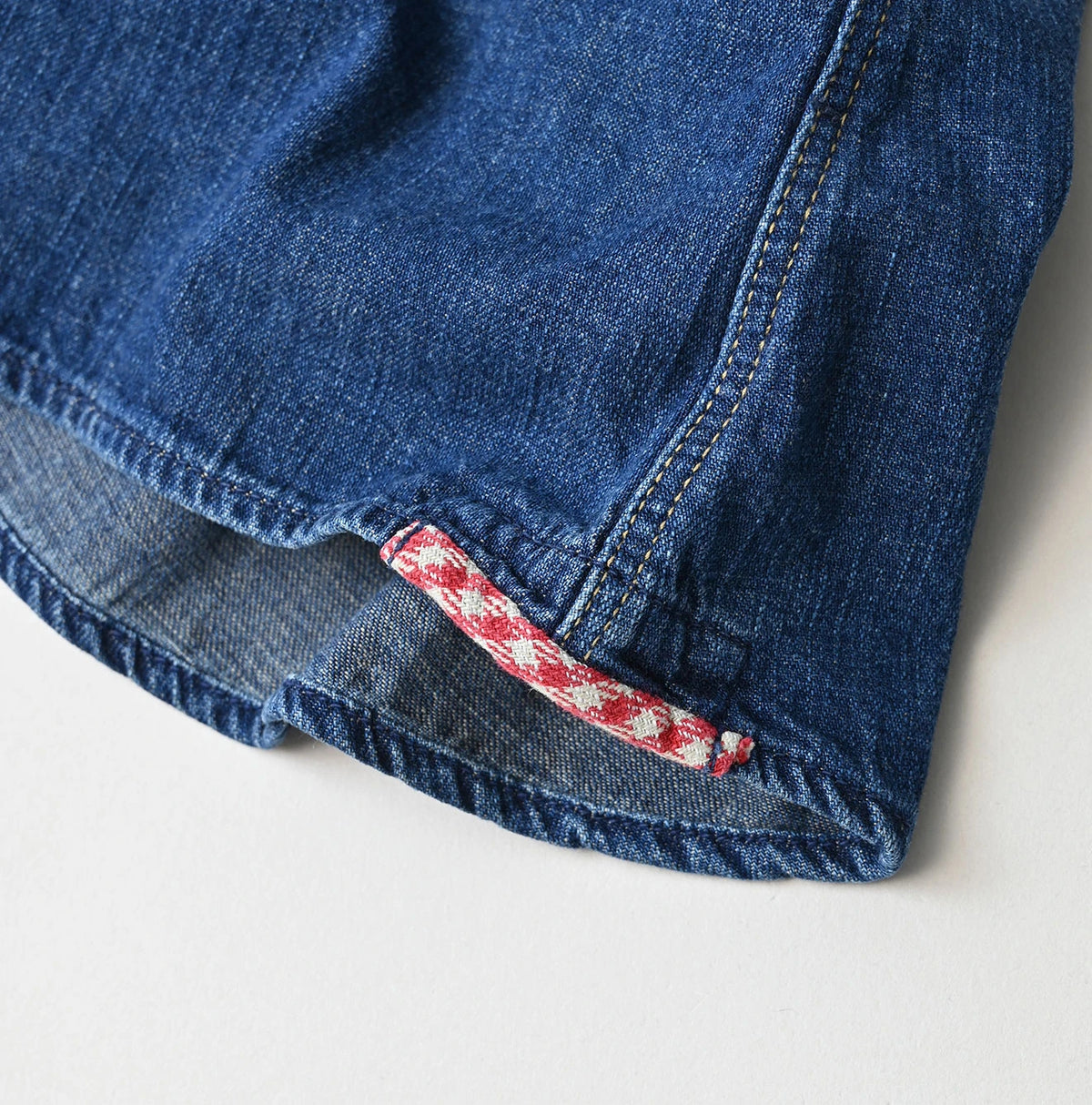 45R Komugi Denim Flare Eastern Blouse