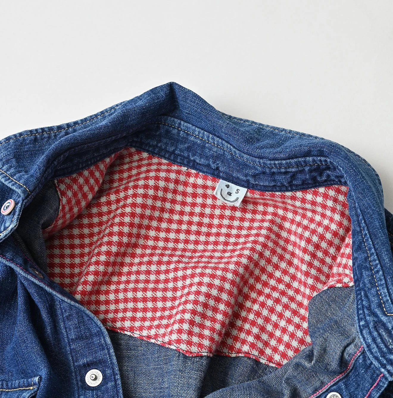 45R Komugi Denim Flare Eastern Blouse