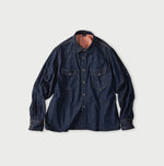 45R Komugi Denim Flare Eastern Blouse