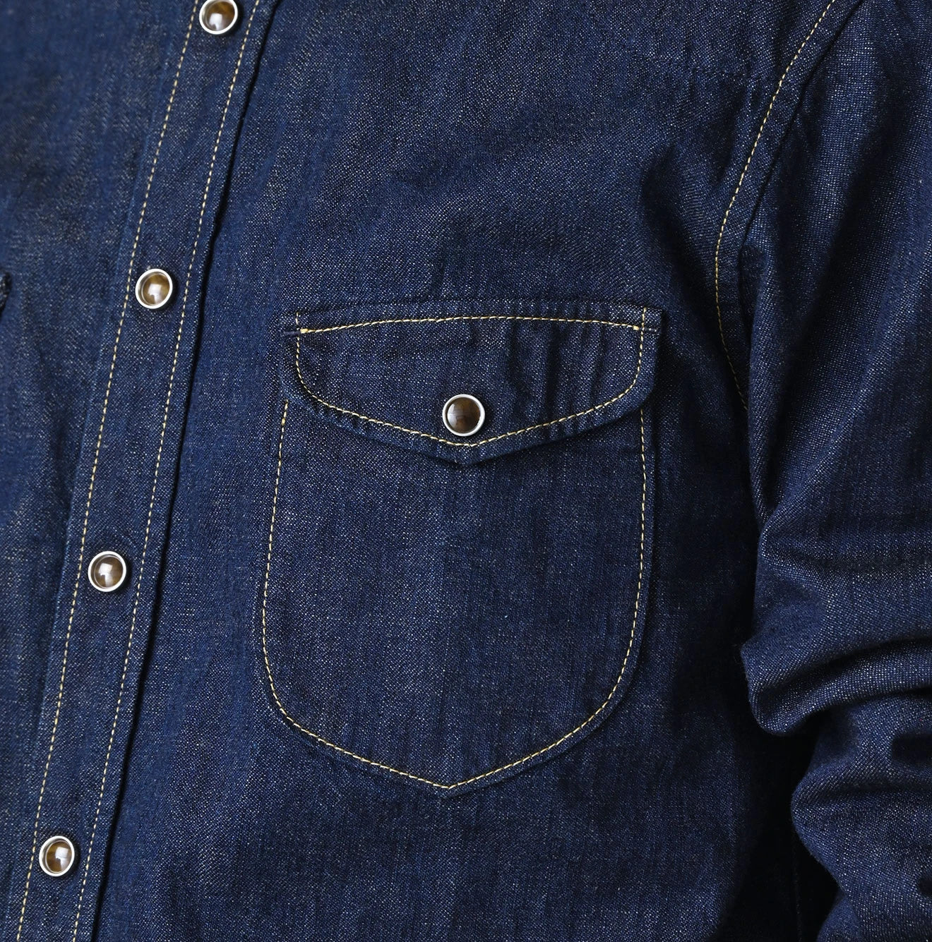 45R Komugi Denim Flare Eastern Blouse - Image 8