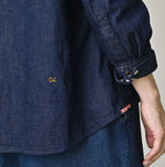 45R Komugi Denim Flare Eastern Blouse