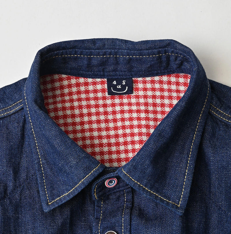 45R Komugi Denim Flare Eastern Blouse - Image 12