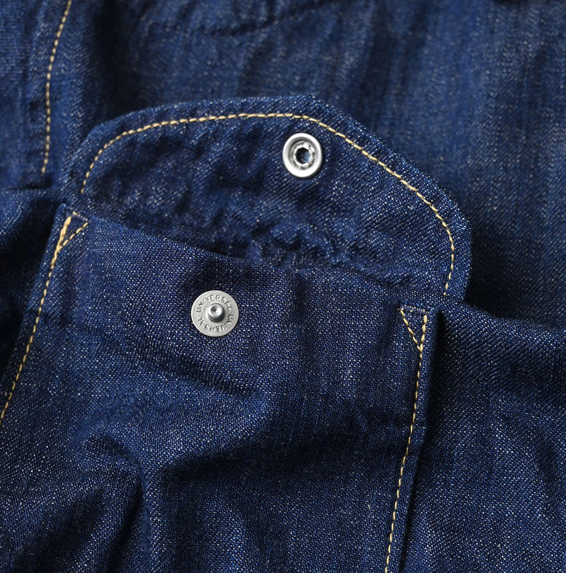 45R Komugi Denim Flare Eastern Blouse - Image 15