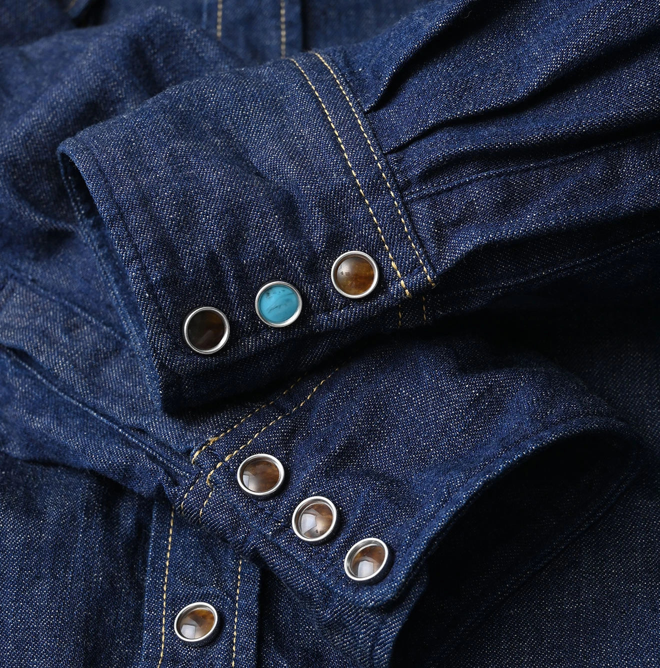 45R Komugi Denim Flare Eastern Blouse - Image 16