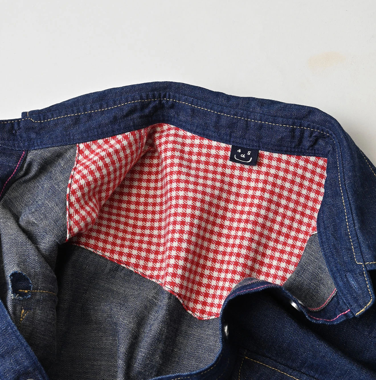 45R Komugi Denim Flare Eastern Blouse
