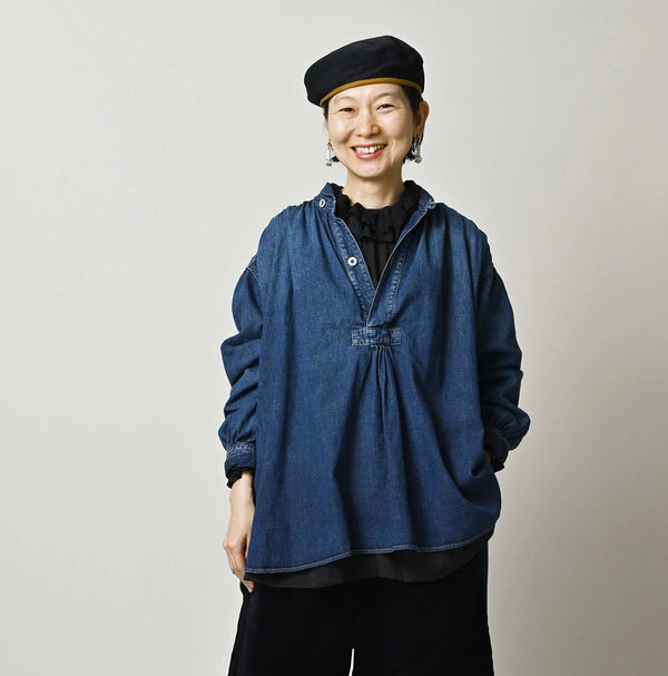 45R Komugi Denim Hechima Blouse