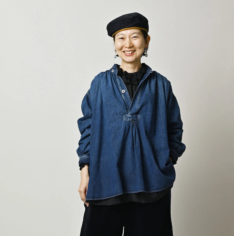 45R Komugi Denim Hechima Blouse - Image 3