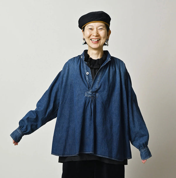 45R Komugi Denim Hechima Blouse