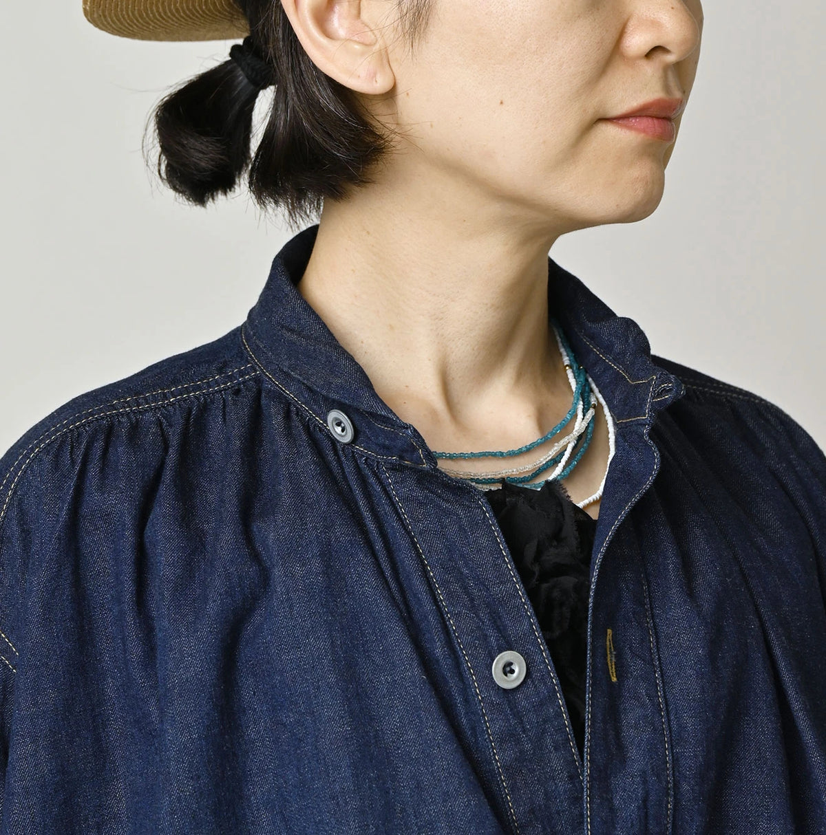 45R Komugi Denim Hechima Blouse