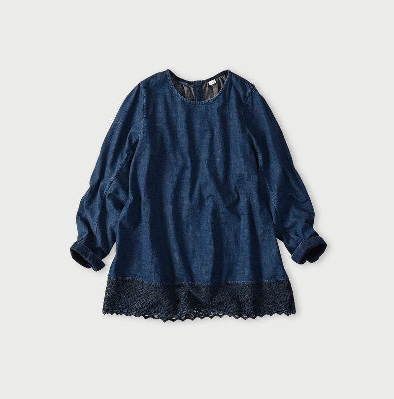 45R Komugi Denim Lace x Blouse - Image 1