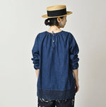 45R Komugi Denim Lace x Blouse