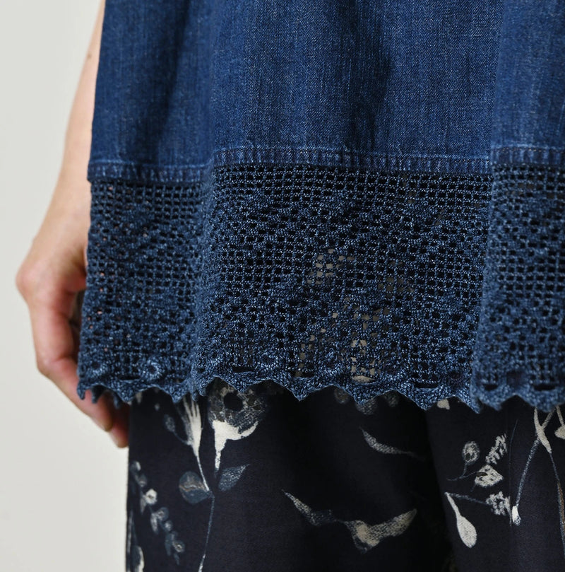 45R Komugi Denim Lace x Blouse - Image 9