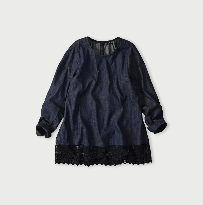 45R Komugi Denim Lace x Blouse - Image 1